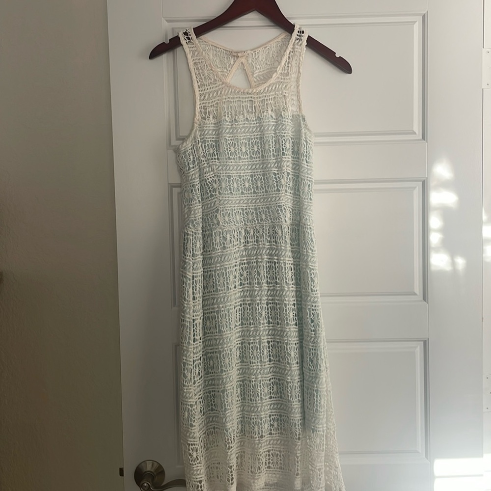 Ivory lace crochet dress | Madison Jules Size Small
